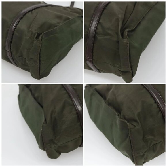 PRADA Shoulder Bag Nylon Khaki Silver Auth bs25613 - Picture 14 of 16
